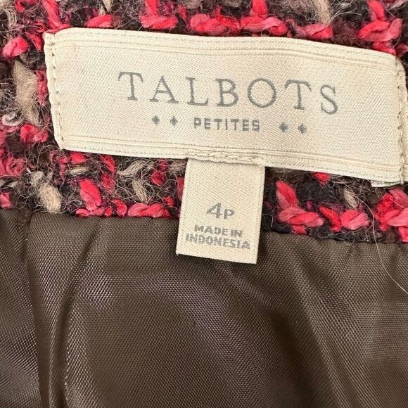 Talbots Tweed Pencil Skirt size 4P Coral Brown - Picture 5 of 7